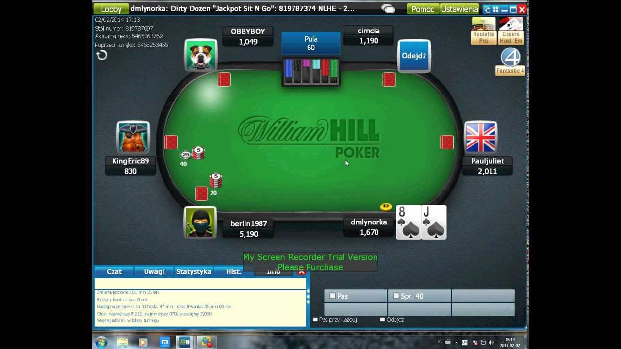 Final table Sit n go William Hill Poker