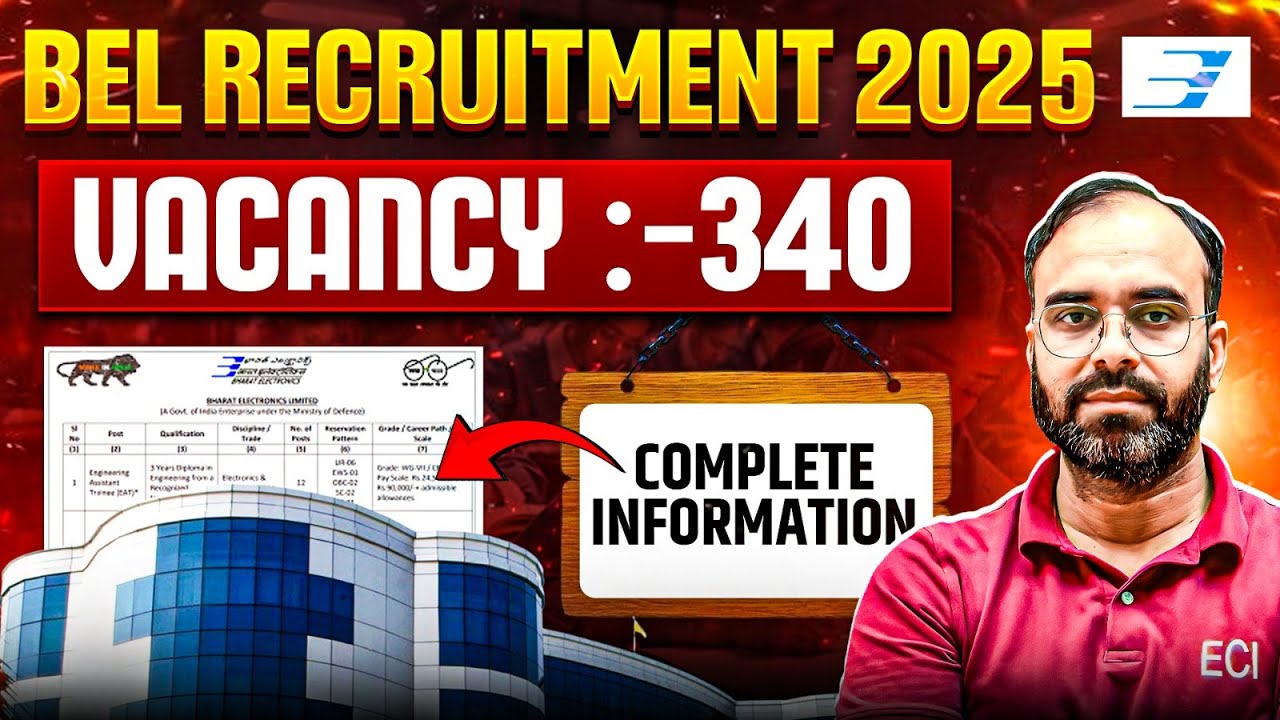 BEL RECRUITMENT 2025 | DETAIL NOTIFICATION OUT | #electrical #electronics #sureshsir