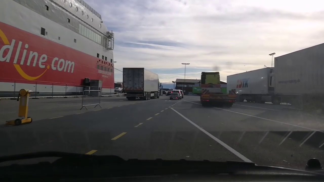 Driving my car inside Fjordline ferry.