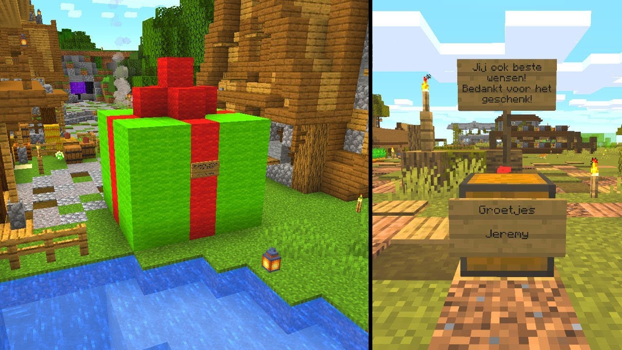 CADEAUTJES WEGGEVEN EN INCASSEREN IN MINECRAFT!!