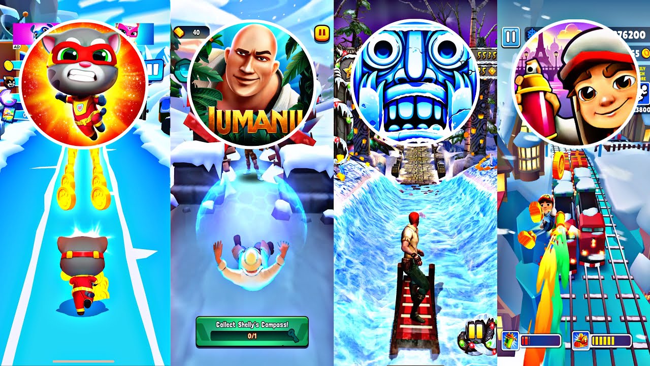 Talking Tom Hero Dash 🆚 Jumanji 🆚 Temple Run 2 🆚 Subway Surfers