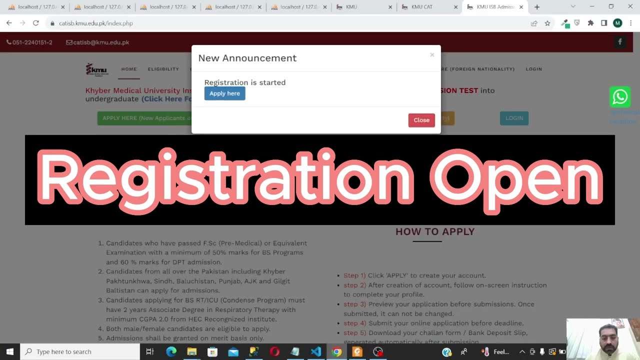 How to apply for KMU CAT ISB 2023
