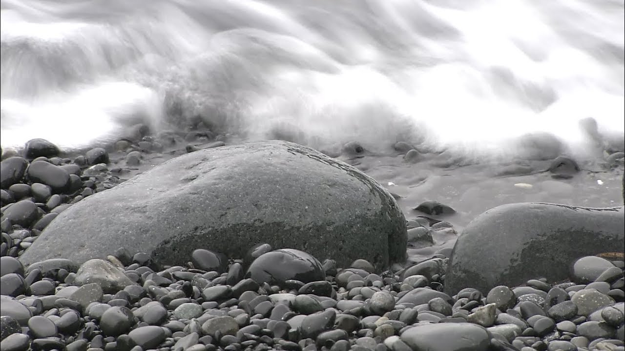 몽돌해변 파도소리 ASMR 자갈 굴러가는소리 (1시간/15분후 소등) Waves Sounds 1hr for sleep Pebble Beach Nature sounds