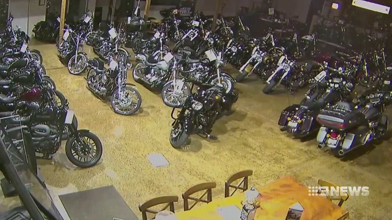 Thieves have shattered a Harley Davidson in Geelong