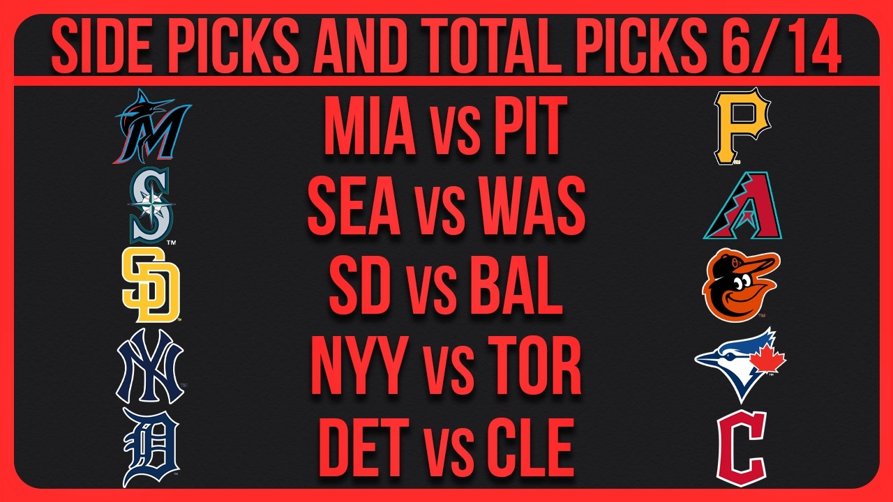 MLB Picks Today | Best Bets & Predictions Sunday 6/14/26