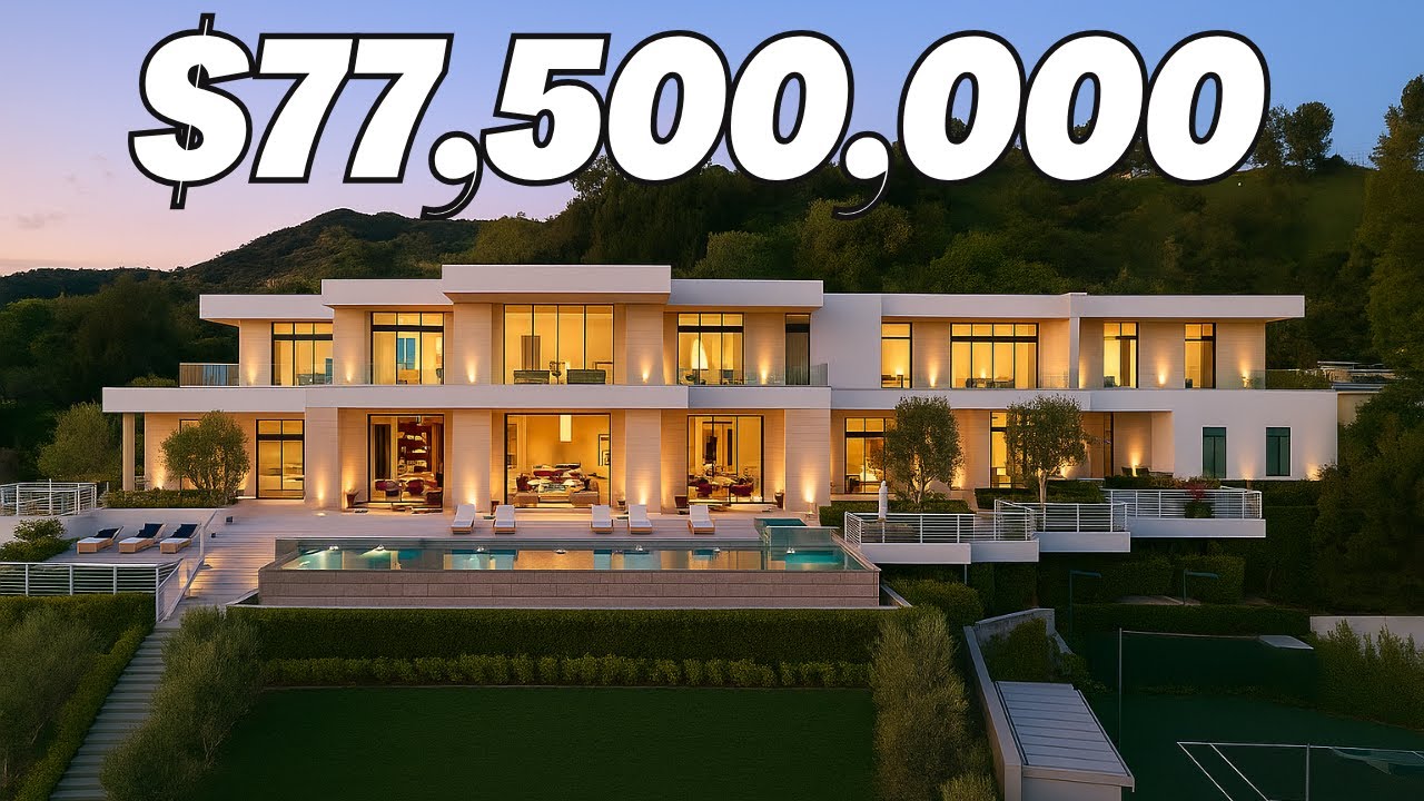 INSIDE a $77,500,000 Beverly Hills MANSION | 15,700 Sq Ft with 180&deg; Views & Private Tennis Court