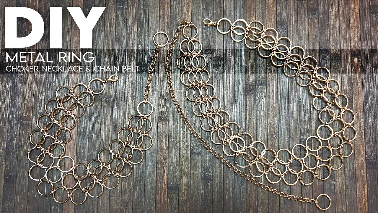 How to DIY Metal Ring  Necklace Choker & Chain Belt - Tutorial For Beginners In 5 Minutes! Amazing