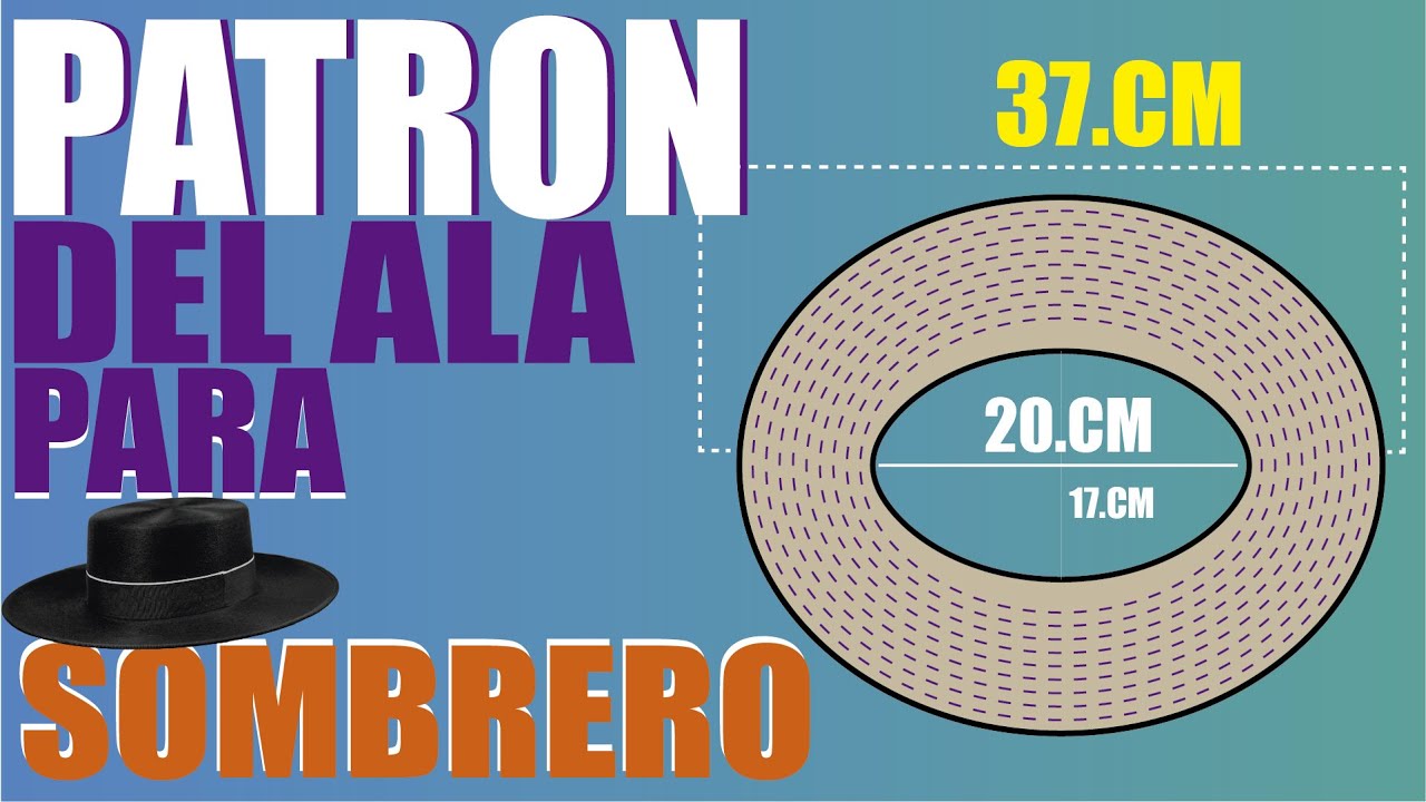 Cómo hacer el patronaje del ala  para sombrero vaquero muy facil intentalo tu #costura #patronaje