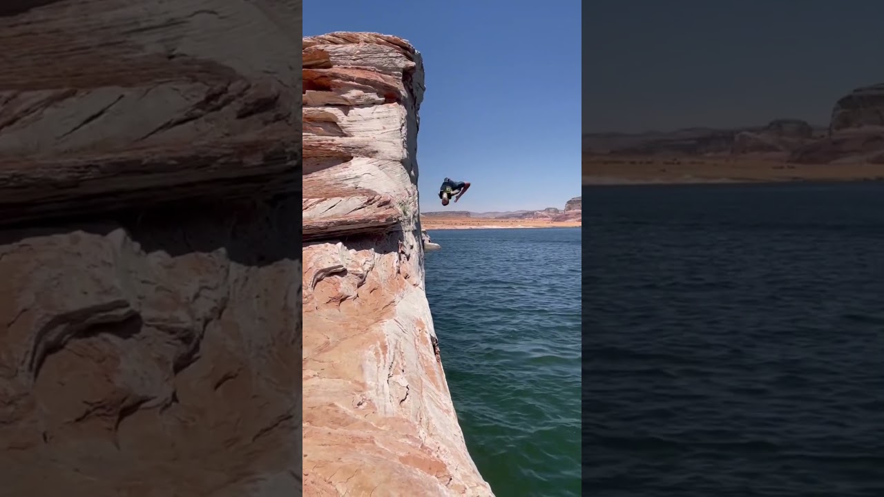 Cliff jumping in Lake Powell