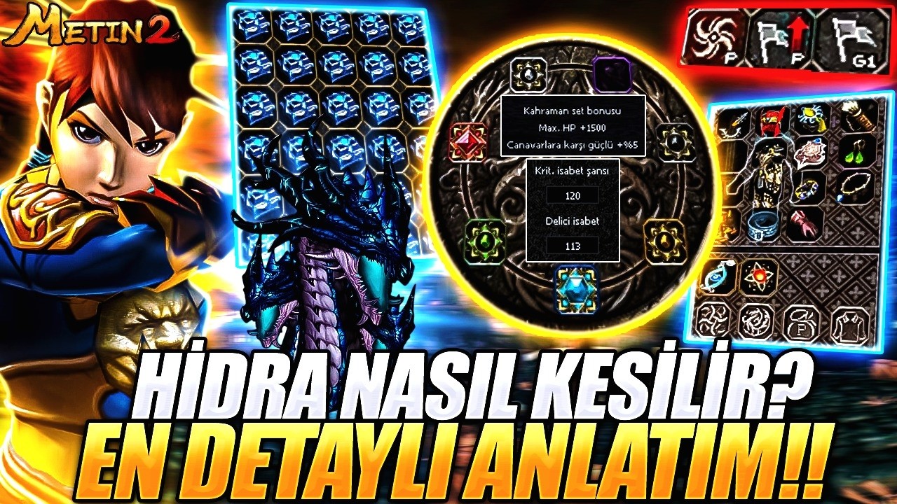 D&Ouml;N&Uuml;Ş&Uuml;MS&Uuml;Z D&Uuml;Z ATAK HİDRA KESMEK EFSANE HASAR 😱 GEREKLİ İTEMLER VE SİMYALAR 🔥Metin2 TR Bagjanamu #11