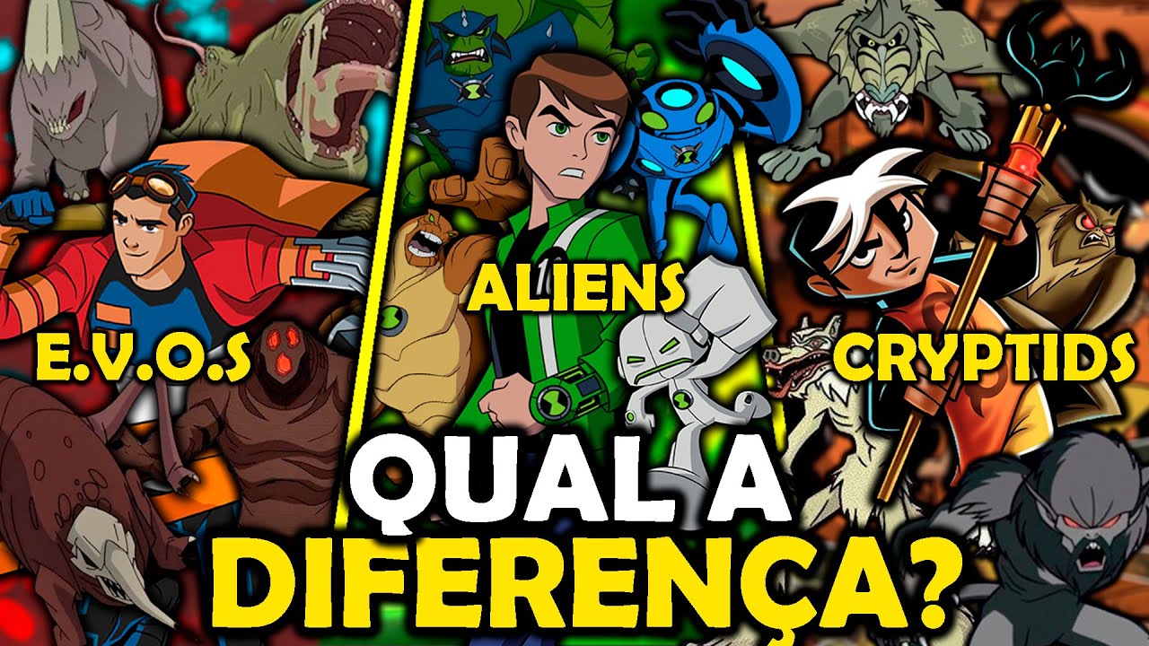 QUAL A DIFERENÇA ENTRE OS ALIENS DE BEN 10, EVOS DE MUTANTE REX E CRYPTIDS DE SÁBADOS SECRETOS!???
