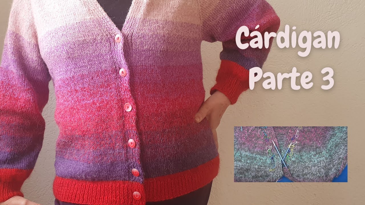 La Mejor Manera de Tejer una CHAQUETA o CÁRDIGAN Ranglan🔥 Desde el Cuello y EN 1 SOLA PIEZA!!🧶Parte3
