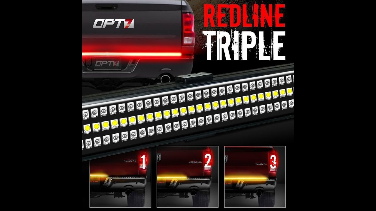 NEW OPT7 Redline Triple LED Tailgate Brake Light Bar with Reverse & Sequential Turn Signals REVIEW