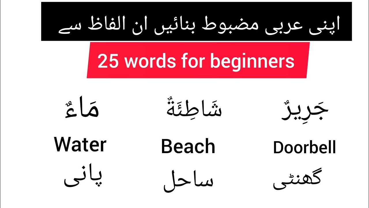 Learn Arabic vocabulary with translation/how to speak Arabic fast/Arabic words with English and Urdu