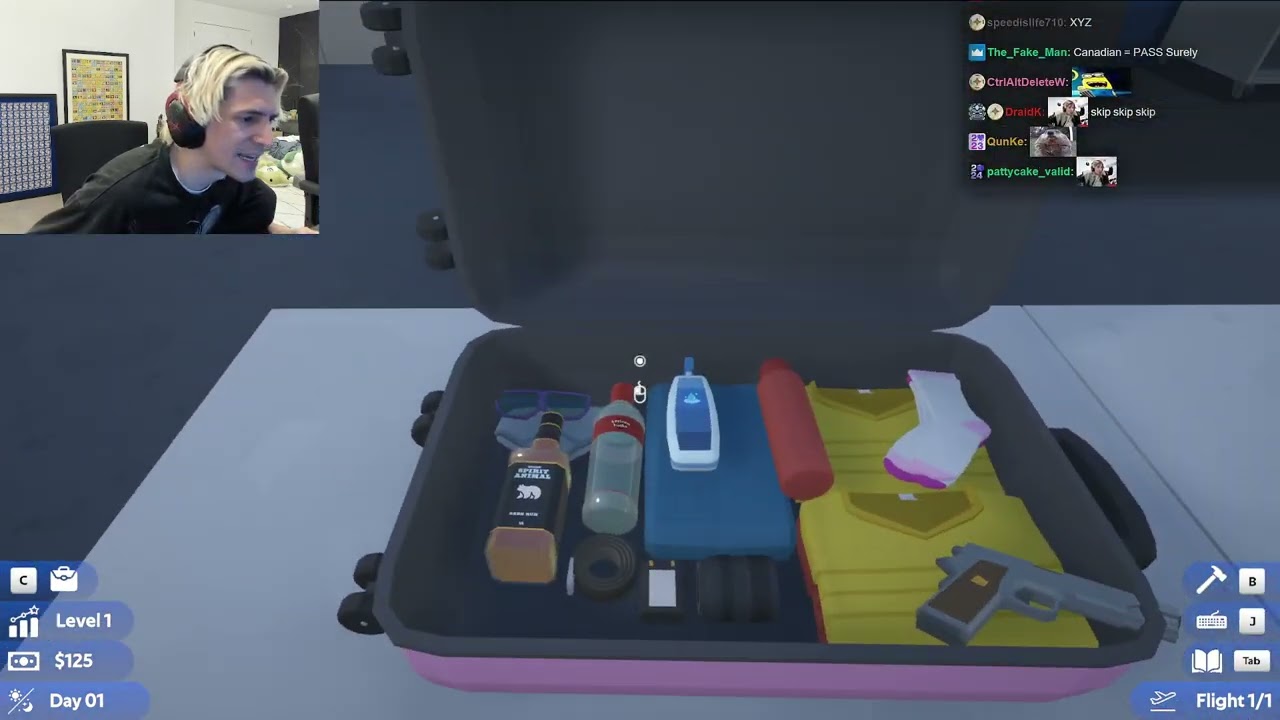 xQc играет в симулятор рентгена в аэропорту