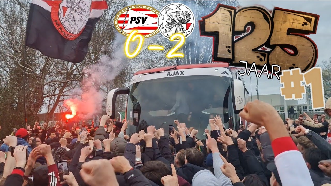 PSV 0-2 AFC AJAX 30-03-2025 @ Philips stadion Eindhoven. The road to 37 incl. inhalen spelersbus!
