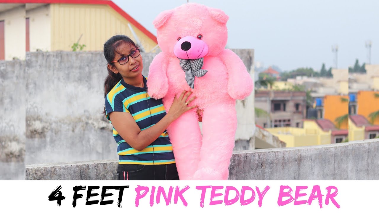 4 Feet Pink Teddy Unboxing | Valentine Giant Teddy Bear Unboxing | Best Birthday Gift For Girlfriend