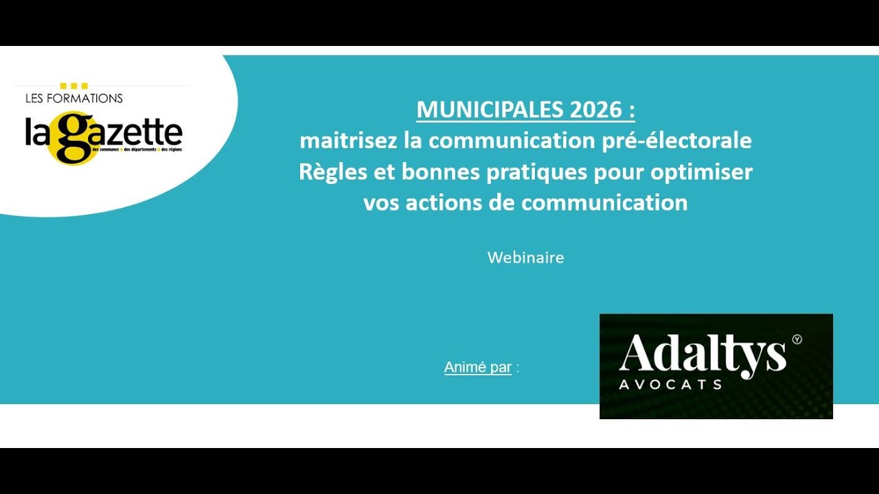 Webinaire : Communication institutionnelle en période préélectorale