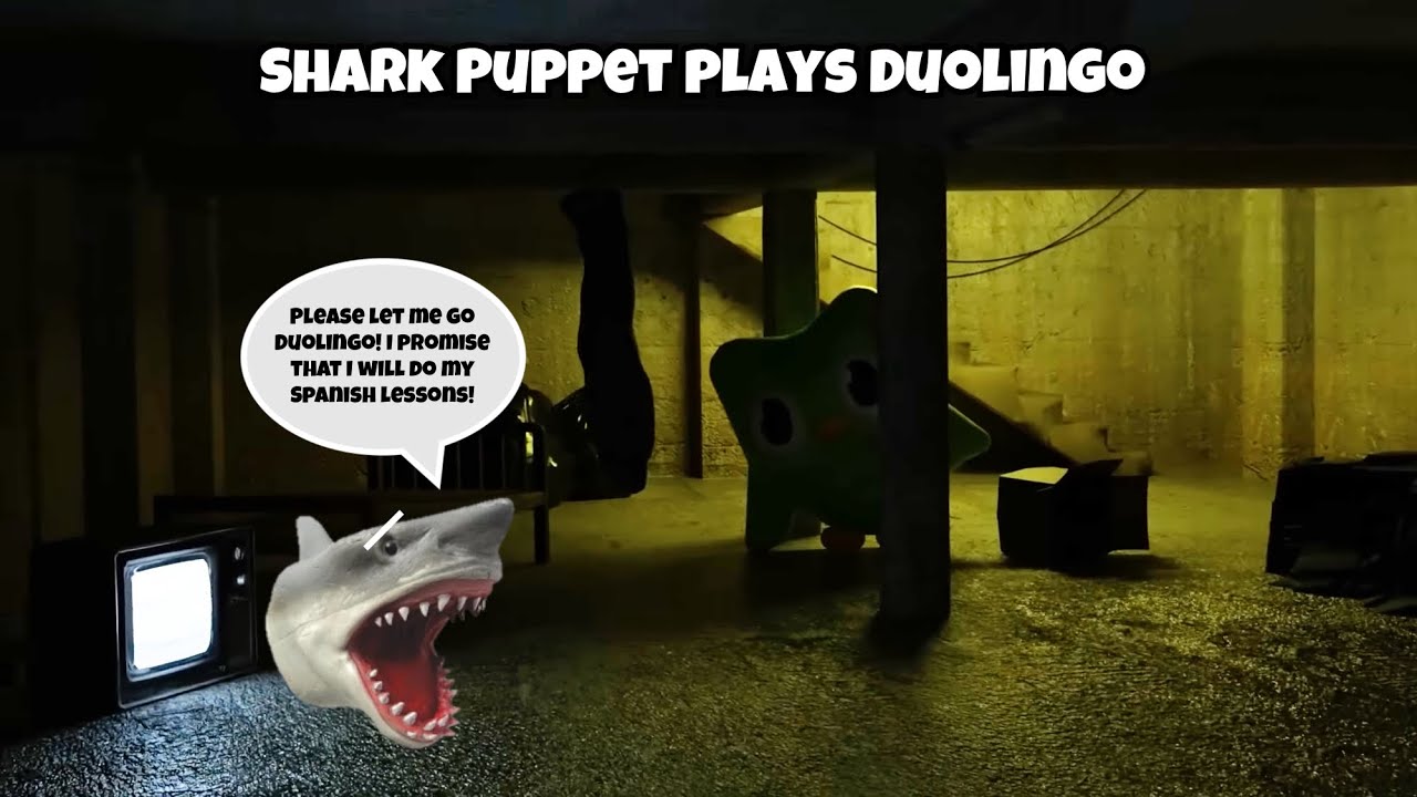 SB Movie: Shark Puppet plays Duolingo!
