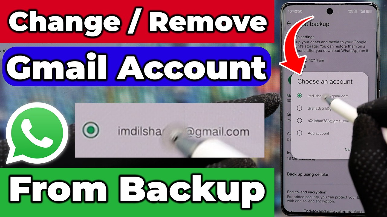 Change Or Remove Whatsapp backup google account | how to change google account from whatsapp backup