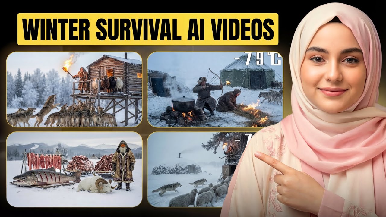 I Created Viral Winter Survival Videos Using AI (Step-by-Step)
