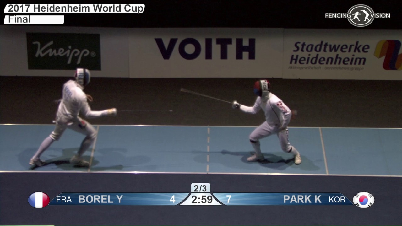 FE M E Individual Heidenheim GER Worldcup 2017 Final podium PARK KOR vs BOREL FRA