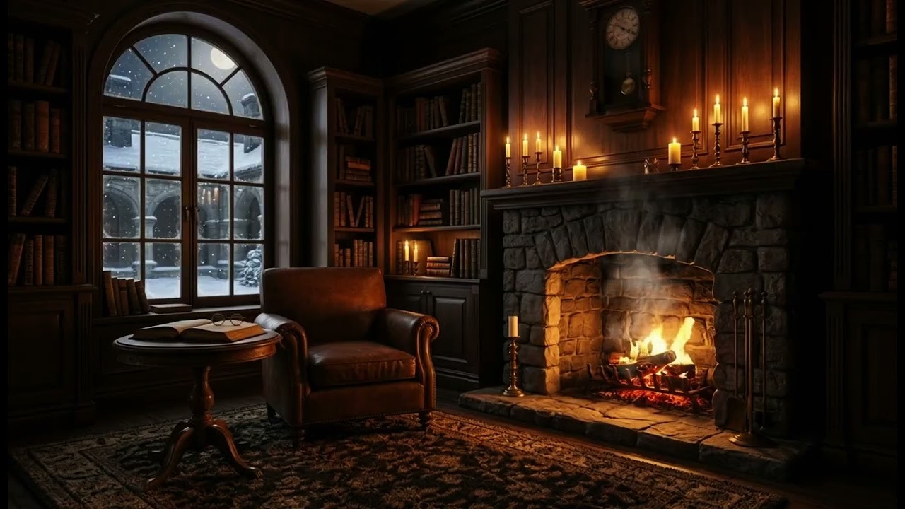 🌙 Calm Fireplace Ambience for Deep Sleep & Relaxation 📚