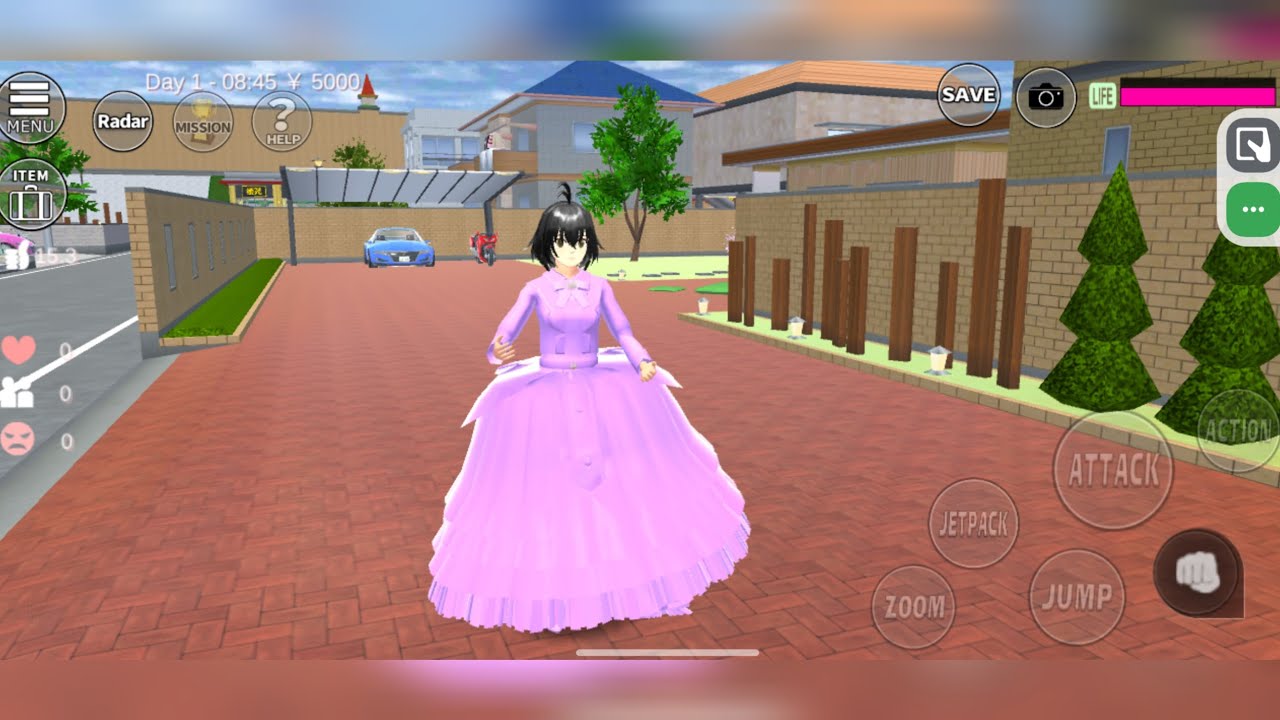 How to make Beautiful attractive new pink  Gown 👗🤩 in Sakura Simulator ❤️🥳