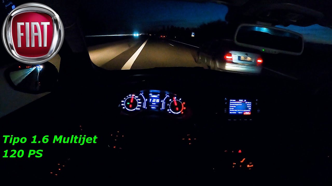2017 FIAT TIPO 1.6 MULTIJET 120 PS TOPSPEED NIGHT POV DRIVE FREIBURG (60 FPS)