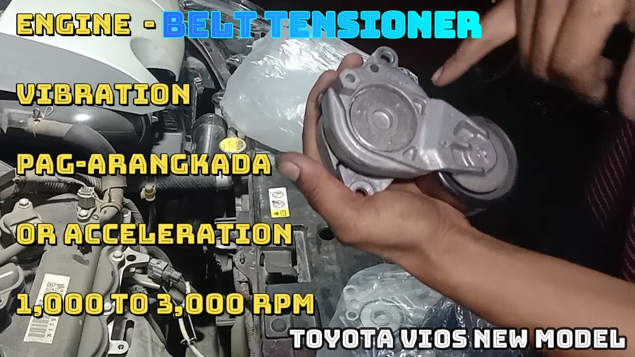 Toyota Vios Alternator Belt Tensioner Pulley Dual VVTI. How to replace or diagnose engine vibration.