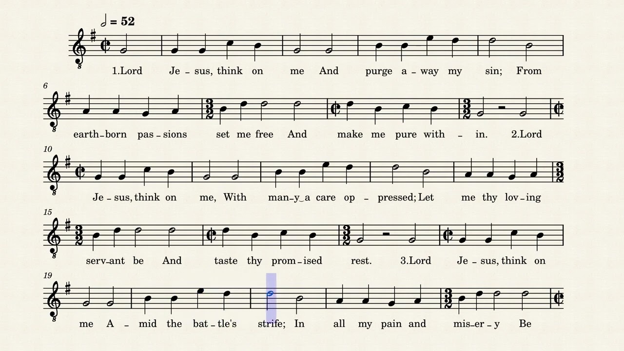 SS262 Lord Jesus, Think on Me-Tenor