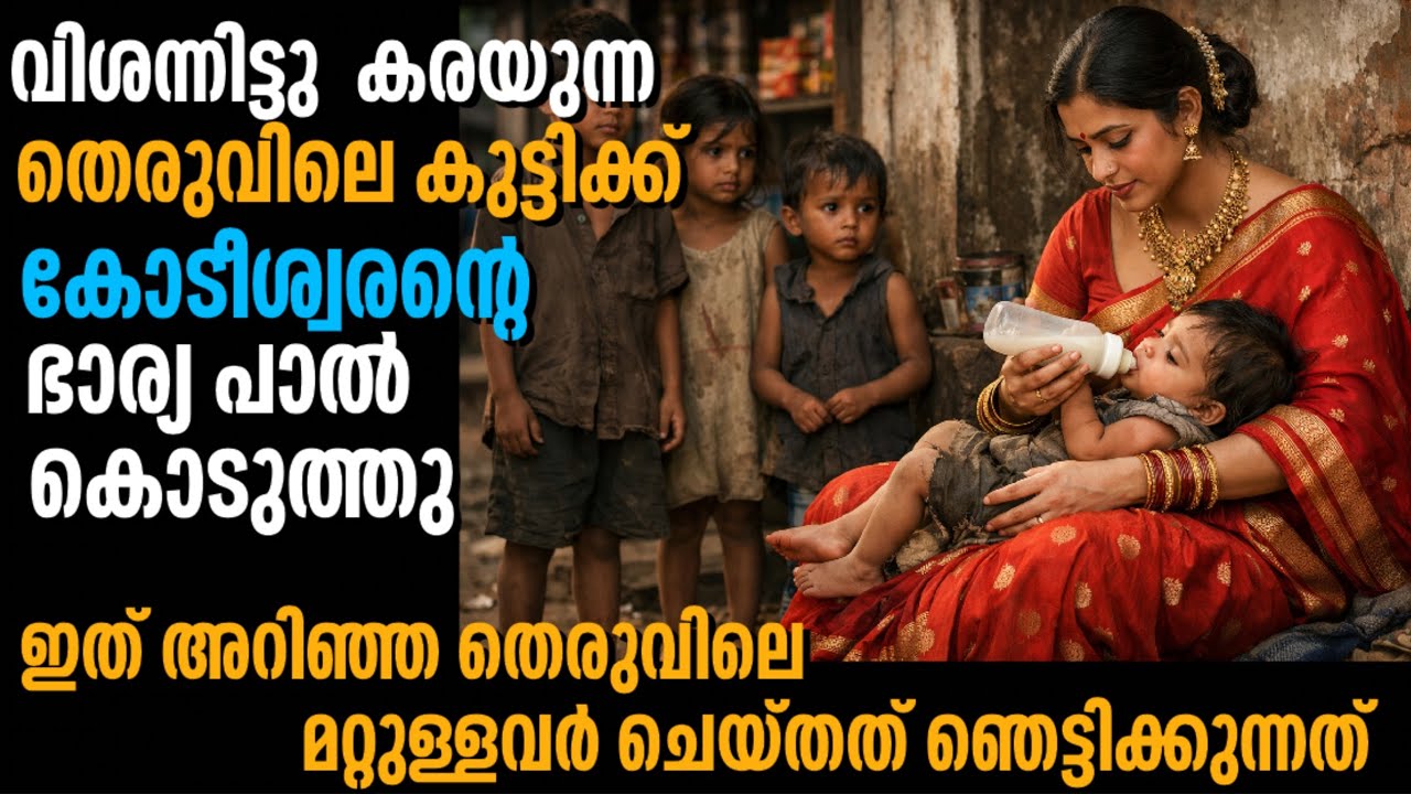 വിശന്നിട്ടു കരയുന്ന തെരുവിലെ കുട്ടിക്ക് കോടീശ്വരന്റെ ഭാര്യ പാൽ കൊടുത്തു 
