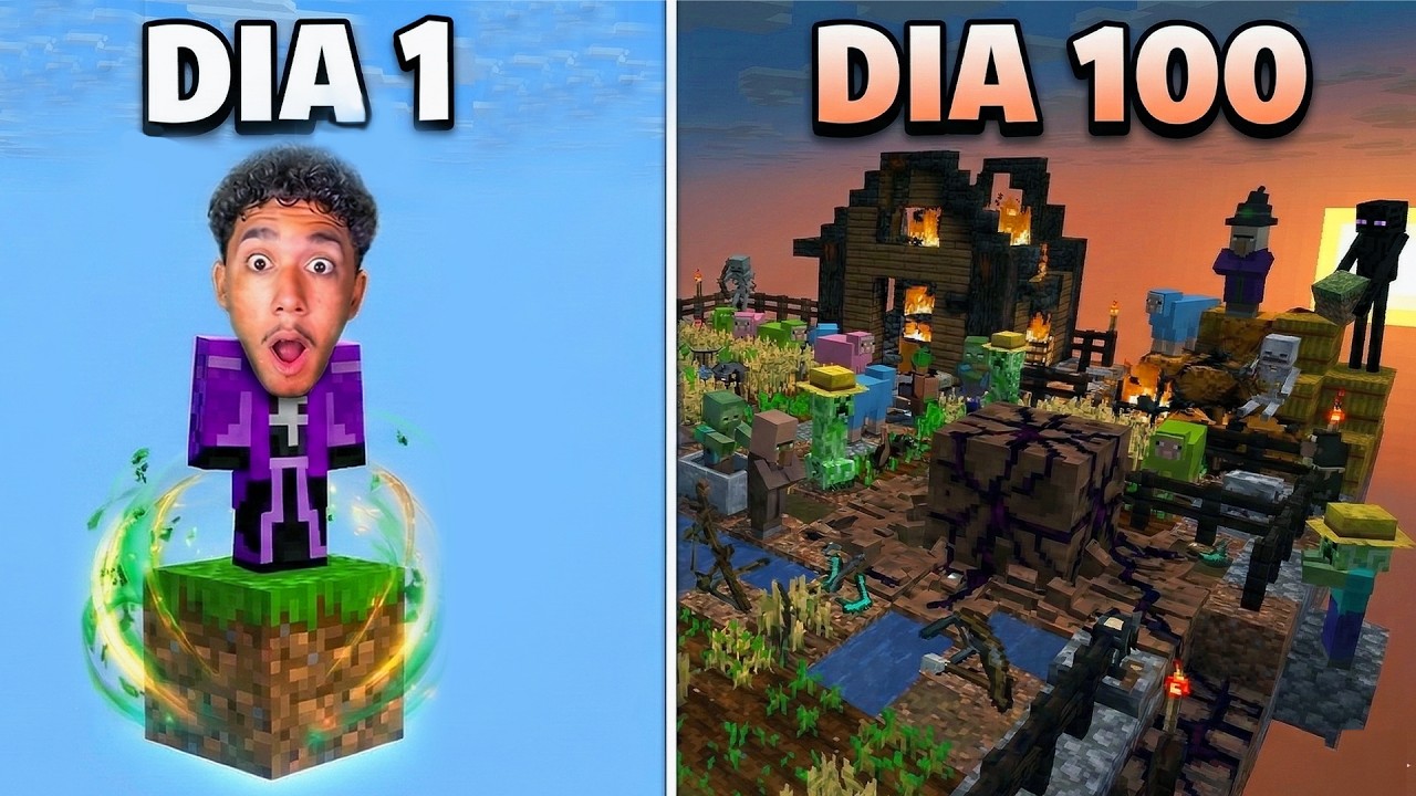 TENTEI SOBREVIVER NO MINECRAFT EM UM BLOCO! (invadiram minha gravação)