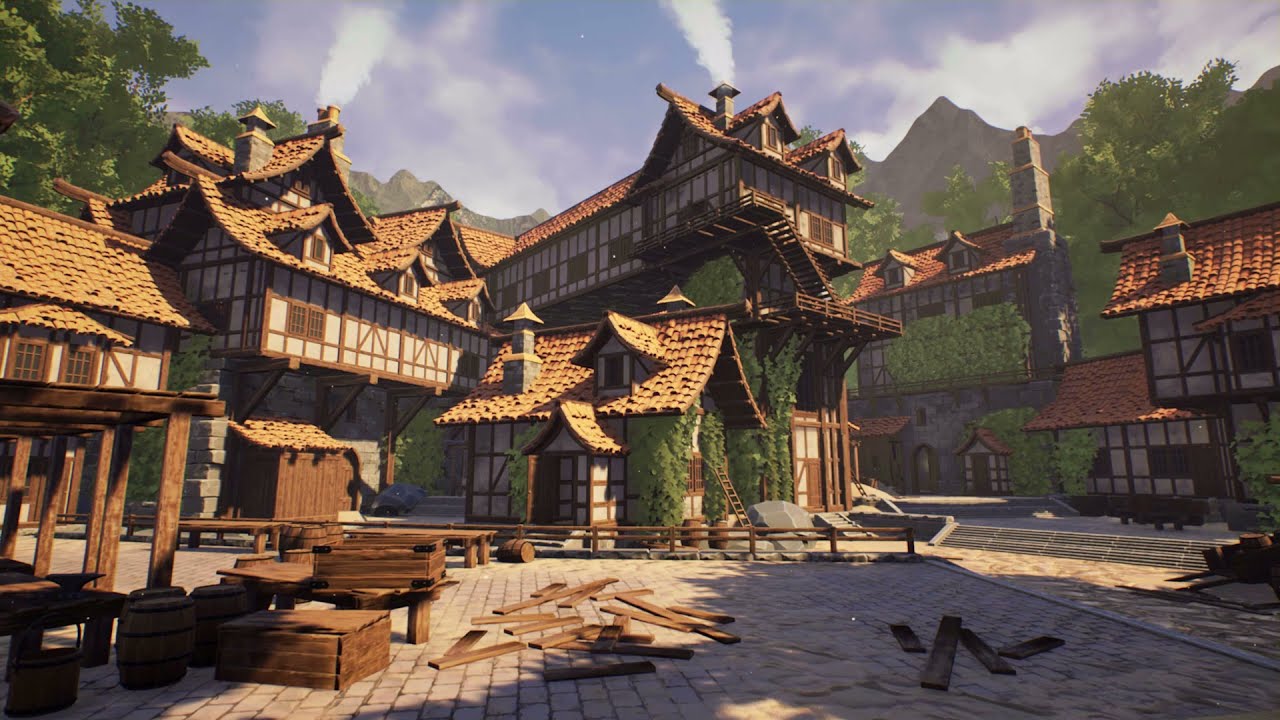 Unreal Engine Stylized Medieval Town [Marketplace Showcase}