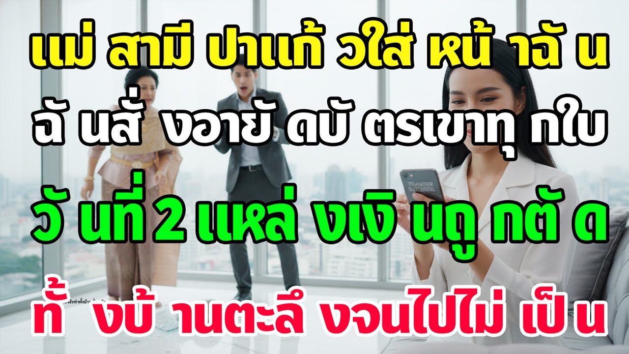 แม่สามีปาแก้วใส่ถามฉันเป็นใคร ฉันอายัดบัตรทั้งบ้าน วันที่สองเงินถูกตัดหมด ทุกคนตะลึง