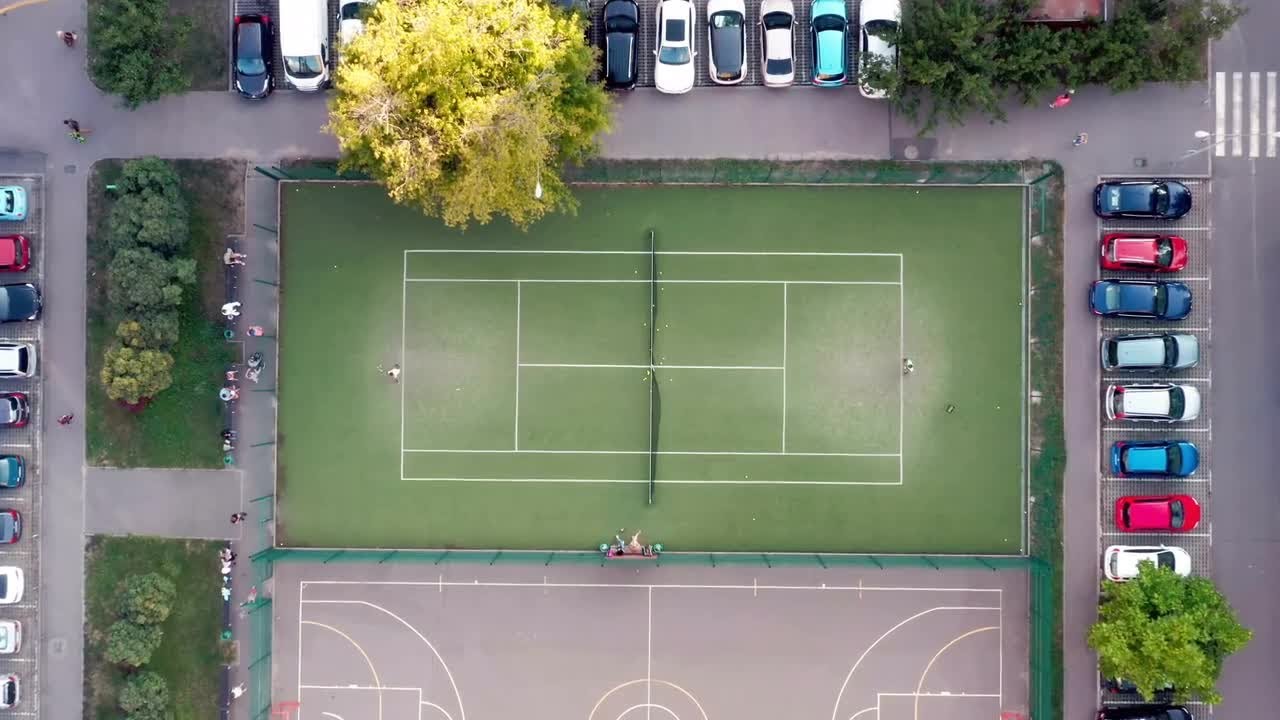 Community Tennis Court Stock Video