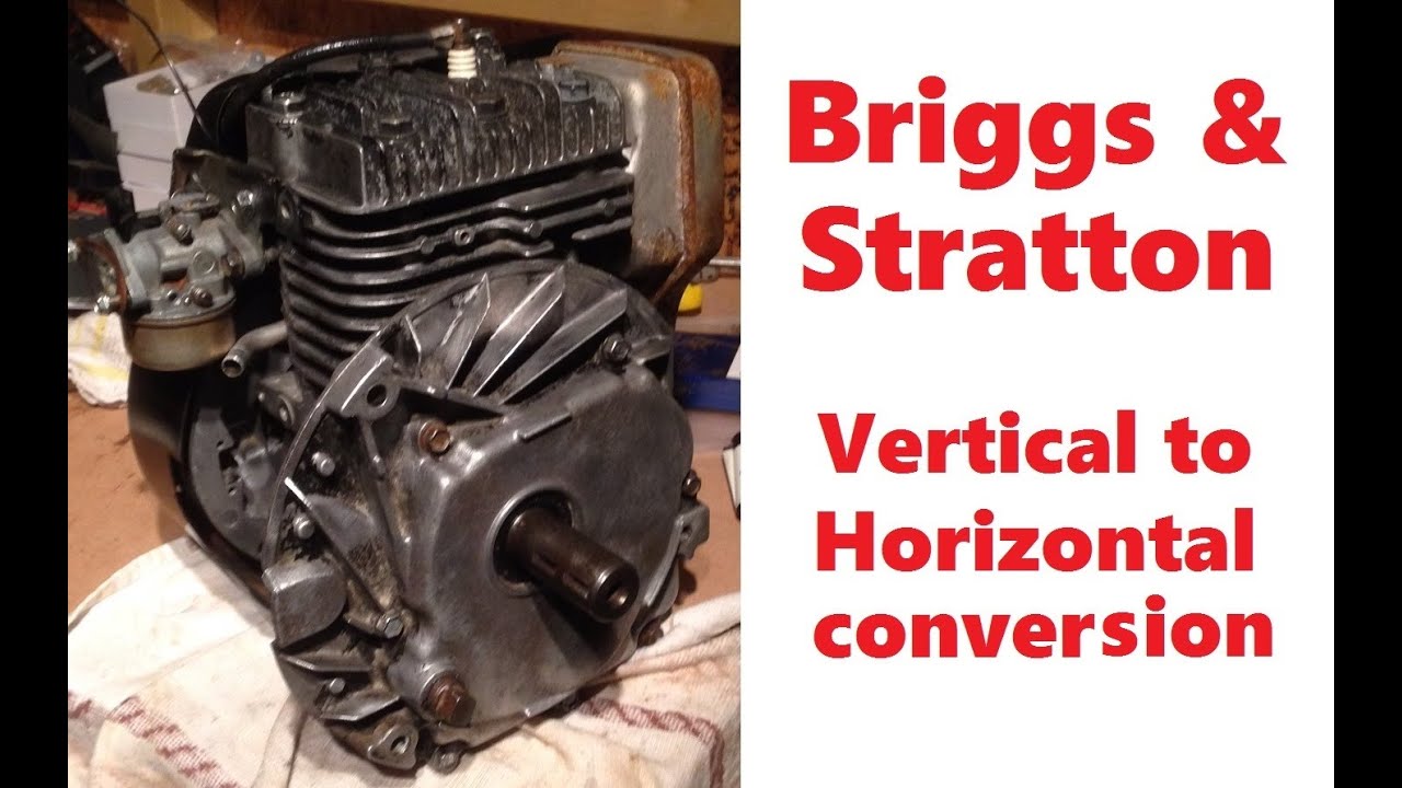 Briggs & Stratton vertical shaft to horizontal engine conversion for go kart or mini bike
