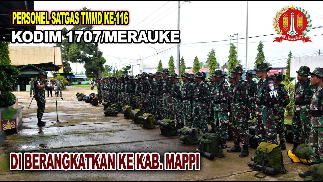 DANDIM MERAUKE BERANGKATKAN PERSONEL SATGAS TMMD KE-116