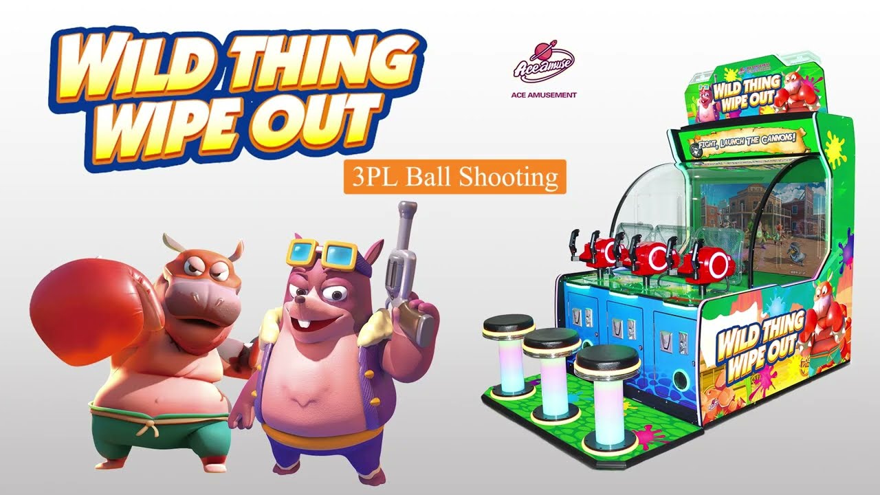 Wild-Thing Wipe-Out Ball Shooting:Novel jet ink beats the game machine of animals | ACE Amusement