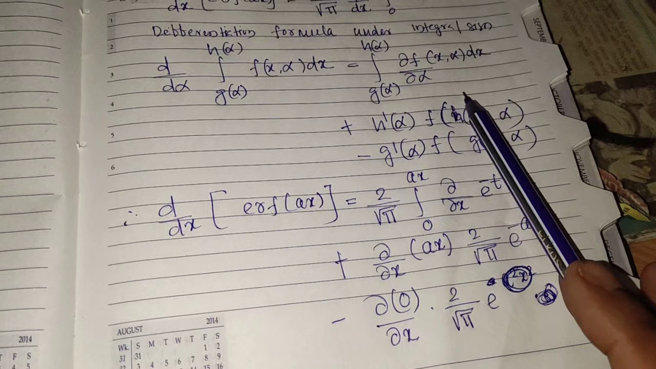 Derivative of  error  function