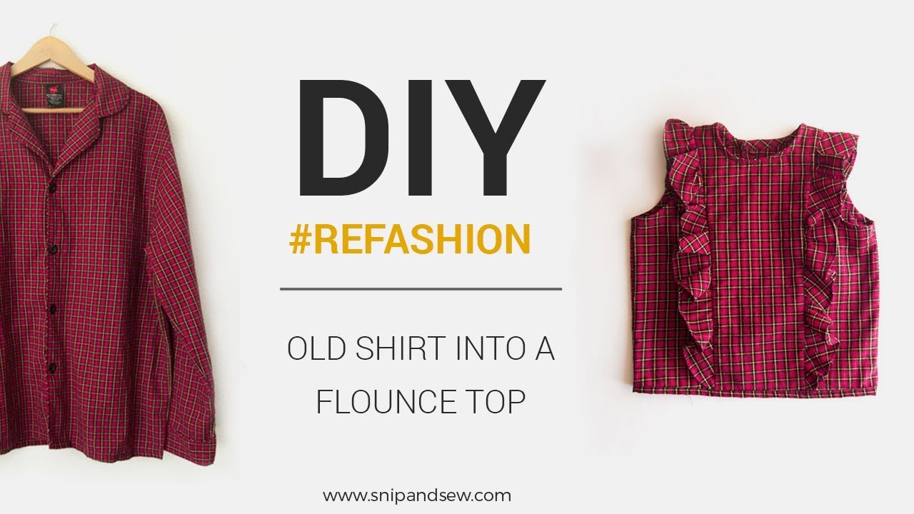 DIY/REFASHION - De camisa a top con volantes - PATRON GRATIS