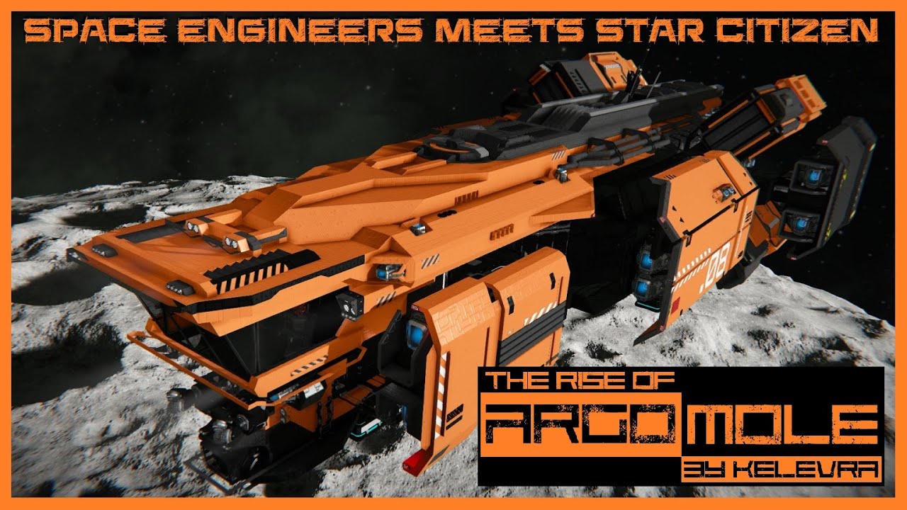 [SPACE ENGINEERS] Argo Mole - Cinematic Teaser - Mining Vessel/Ship leaves Shipyard