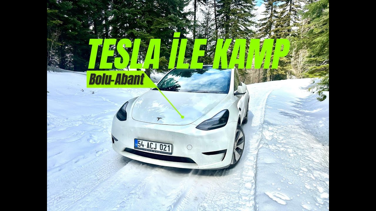 TESLA İLE ZORLU KIŞ KAMPI I MODEL Y SR İLE KIŞ ŞARTLARINDA KAMP MODU İLE BİR GECE