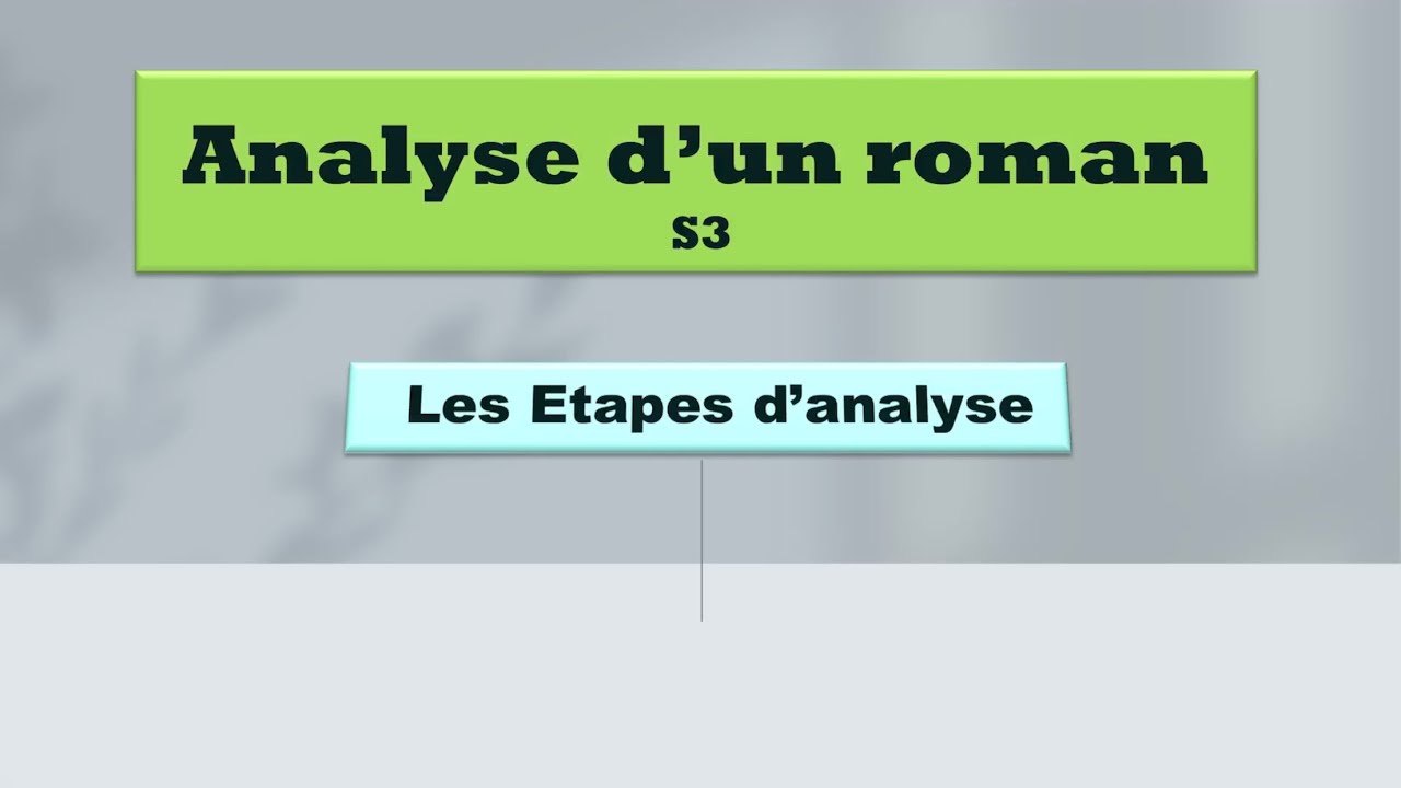 Analyse de roman s3