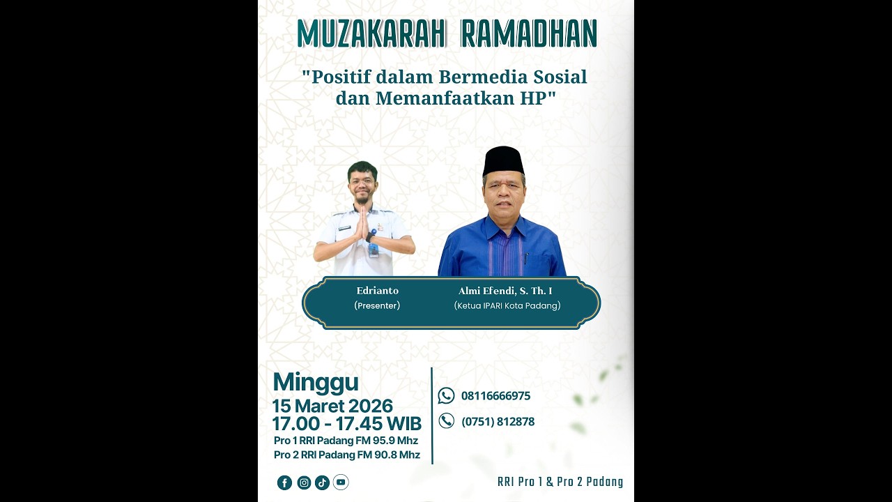 MUZAKARAH RAMADHAN || MINGGU, 15 MARET 2026