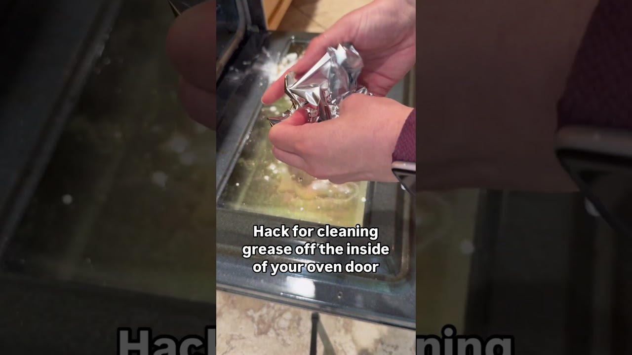 Hack to clean grease off inside of oven door