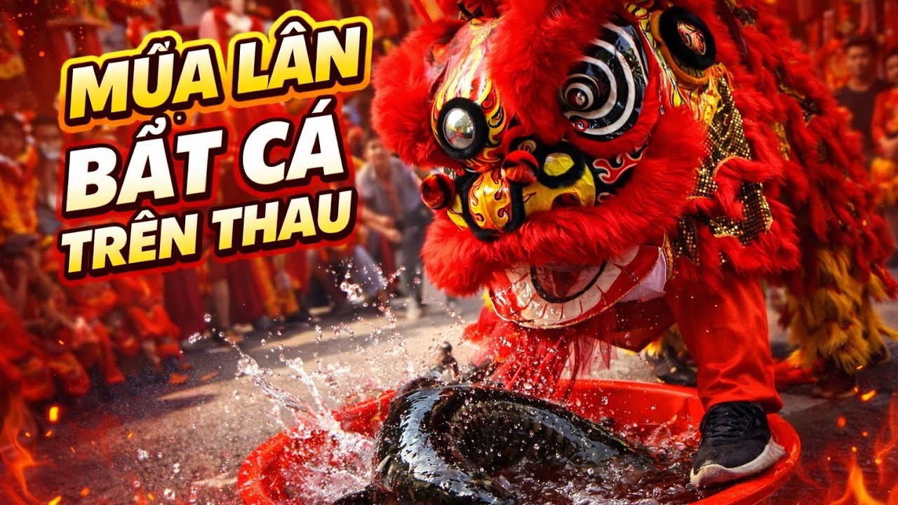 Đoàn Lâm Khánh múa lân địa bửu độc lạ bắ.t Cá tại siêu thị điện máy Thuận Thảo BD - Múa Lân 2026