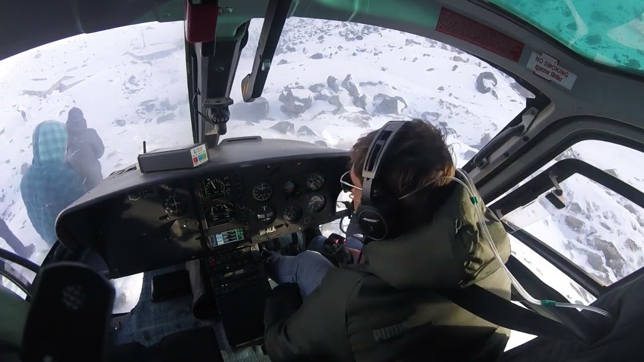 Landing on the Snow at 17000ft (5180m) Gorakshep - Village Before Everest Base Camp