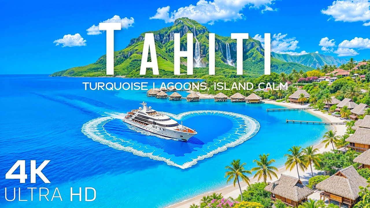 [4K] Таити 2026 🇵🇫 Исследуйте бирюзовые лагуны и жизнь тропических островов с Deep House Chill