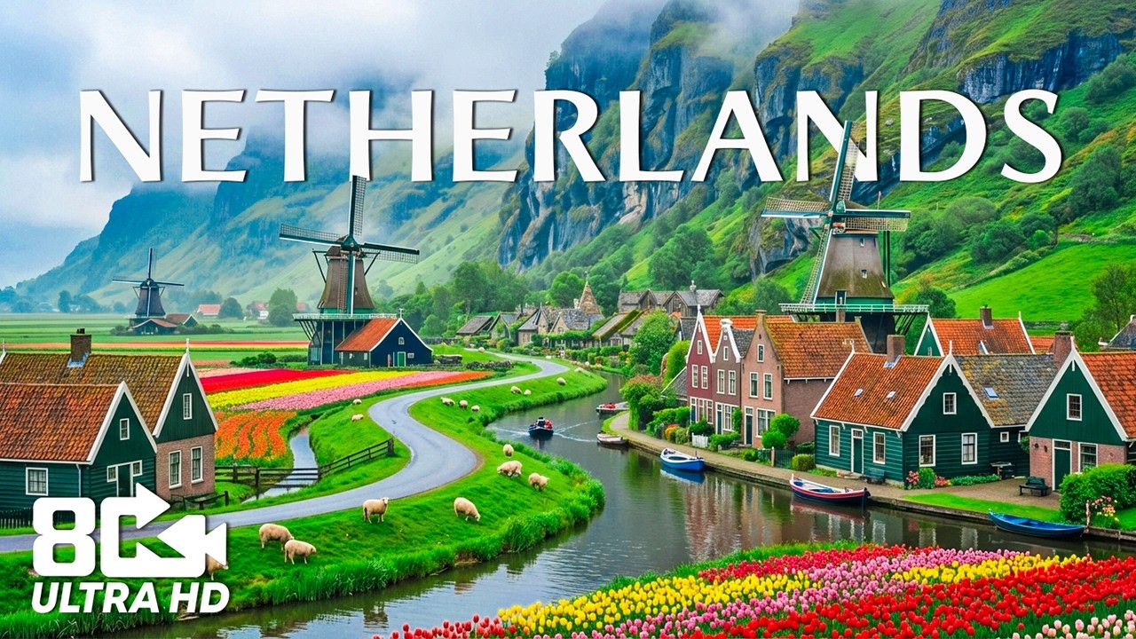 Netherlands 8K | Tulip Fields, Windmills & Dreamlike Dutch Scenery